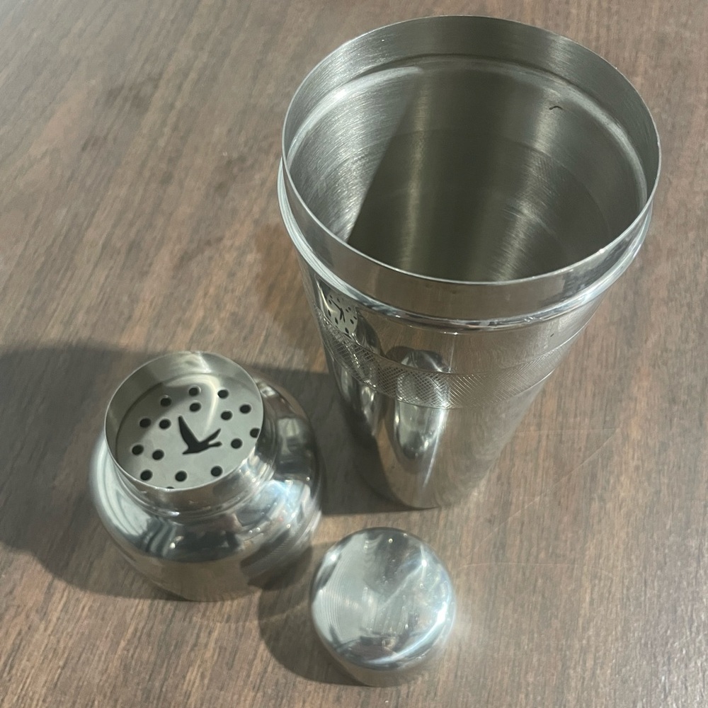 Grey Goose Stainless Vodka Martini Cocktail Drink 3 Piece Mixer Shaker, 9.5"